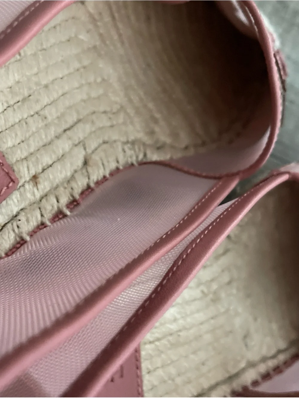 Tory Burch Ines Espadrille Mesh/Calf Leather/Silk Suede in Seashell Pink US 8